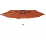 Helloshop26 - parasol d'extrieur avec led et mt en mtal 400 cm orange