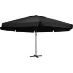 Parasol de jardin avec mt en aluminium 500 cm noir - parapluie de jardin - parasol rectangulaire - parasol ...