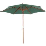 Hhg - jamais utilis] parasol florida, parasol de jardin parasol de march,  3m polyester / bois, vert ...