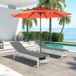 Parasol inclinable 4, 5 m, avec 12 baleines en acier, manivelle, rectangulaire, design de toit unique, ...