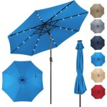 Parasol inclinable led dia. 3m avec Éclairage solaire, 8 baleines, inclinaison réglables parasol de jardin ... Parasol inclinable led dia. 3m avec Éclairage solaire, 8 baleines, inclinaison réglables parasol de jardin ...