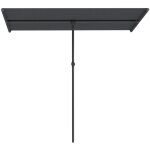 Parasol inclinable et rotatif 180� 150x205 cm en aluminium gris fonc� pour balcon