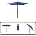 Parasol de jardin  3 niveaux avec mt en aluminium bleu azur - parasol de jardin - parasol rectangulaire ...