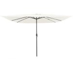 Vidaxl - parasol de jardin blanc, noir 295 x 295 x 245 cm