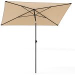 Parasol de jardin exterieur 213 � 140 cm, parasol balcon solaire rectangulaire, 30� inclinaison � bouton ...