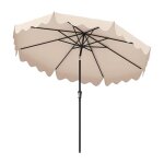 Parasol de jardin exterieur, 280 cm parasol inclinable avec manivelle, toile protection uv, 8 baleines, ...