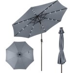 Costway - parasol de jardin extrieur  300 cm, parasol inclinable lumineux solaire avec 24 led, parasol ...