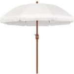 Yaheetech parasol de jardin � franges inclinable, �235 / 275cm, parasol d'ext�rieur rond, r�sistant � ...