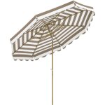 Parasol de jardin inclinable octogonal dim. 2, 7 x 2, 4m manivelle m�tal effet bois tissu upf 50 + gris ...