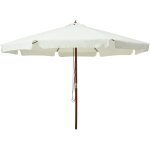Maisonchic - parasol, parasol de jardin avec m�t en bois 330 cm blanc sable owv66042 design in