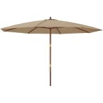 Parasol de jardin avec mt en bois taupe 400x273 cm vidaxl