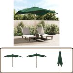 Parasol de jardin avec mt en bois vert 300x300x273 cm - parasol de jardin - parasol extrieur - parasol ...