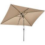 Parasol de jardin - outsunny - inclinable - rectangulaire - aluminium polyester haute densit� - 3 x 2 ...