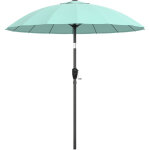 Parasol de jardin - outsunny - manivelle et inclinaison - 16 baleines - anti - uv 30 + - toile polyester ...