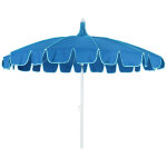 Parasol de jardin en polyester, �195 x 215 cm, bleu avec bordure turquoise