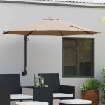 Vidaxl ? parasol d�port� taupe et noir 248 x 248 x 148 cm ? m�canisme d'inclinaison r�glable ? r�sistant ...