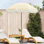 Parasol jaune et blanc � 160 x 195 cm acier vidaxl