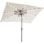 Parasol lumineux rectangulaire inclinable dim. 2, 68l x 2, 05l x 2, 48h m parasol led solaire m�tal polyester ...