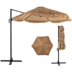 Parasol de patio style hawa�e en chaume hula tiki, parasol suspendu d�port� avec toit a�r�, protection ...