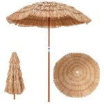 Parasol de plage ext�rieur en paille simul�e ?155 cm, parasol de jardin pliable style hawa�en portable ...