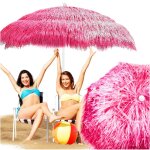 Parasol de plage hawa�en pour balcon et terrasse, cordes roses.