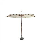 Concept - usine - parasol droit et inclinable en bois diamtre 3m cru cancun