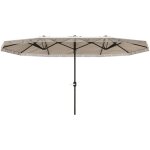 Outsunny - parasol style boh�me � franges xxl dim. 4, 5 x 2, 65 x 2, 6 m ouverture fermeture manivelle ...