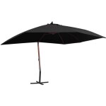 The living store - parasol suspendu avec mt en bois 400x300 cm noir - parasol suspendu - parasol exterieur ...