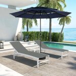 Parasol de terrasse de 14, 8 pieds avec manivelle et tête inclinable pour piscine / jardin / pavillon, ... Parasol de terrasse de 14, 8 pieds avec manivelle et tête inclinable pour piscine / jardin / pavillon, ...