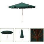 Parasol vert - parasol d'ext�rieur avec m�t en bois 330 cm vert