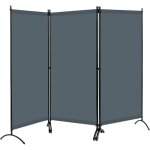 Paravent, 255x182 cm, sparation de pice, protection visuelle, autonome, paravent en 3 parties avec ...