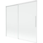 Paravent de baignoire mexen rox � 2 panneaux coulissants 170 x 150 cm, transparent, blanc - 8c9 - 170 ...