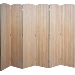 Paravent en bambou hhg - 164, cloison de s�paration, pare - vue, pliable, 6 panneaux, 170 x 245 cm