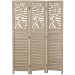 Dcoshop26 - paravent en bois couleur sable  3 panneaux 170x120 idal pour sparer et dcorer votre ...