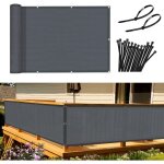 Paravent brise - vue balcon jardin 90x300 cm hdpe r�sistant vent uv anthracite avec fixations