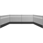 Paravent brise - vue camping plage portable pliable avec sac de transport et poteaux acier dim. 725l ...