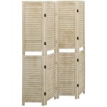 Paravent, cloison de sparation 4 panneaux 140x165 cm bois de paulownia fr886366 design in
