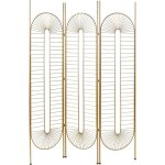 Beliani - paravent d�coratif � 3 panneaux avec cadre en m�tal dor� noale