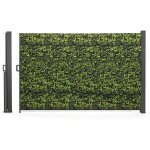 Idmarket - paravent extrieur rtractable 180 x 400 cm imprim feuillage store latral