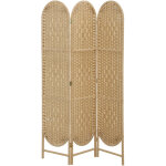 Paravent int�rieur - homcom - 3 panneaux - pliable, l�ger et tiss� - style boh�me - 120 x 170 cm - bois ...