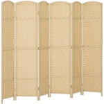 Paravent interieur - homcom - en bois - 6 panneaux - 240 x 170 cm - pour salon, chambre � coucher - beige ...