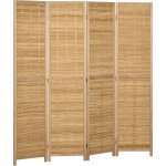Mh - paravent intérieur pliable 4 panneaux bois bambou Mh - paravent intérieur pliable 4 panneaux bois bambou