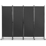 Costway - paravent intérieur à roulette 4 panneaux pliable, brise - vue, cloison de séparation pièce ... Costway - paravent intérieur à roulette 4 panneaux pliable, brise - vue, cloison de séparation pièce ...