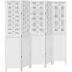 Décoshop26 - paravent séparateur de pièce cloison 5 panneaux en bois de paulownia blanc et bambou dec030951 ... Décoshop26 - paravent séparateur de pièce cloison 5 panneaux en bois de paulownia blanc et bambou dec030951 ...