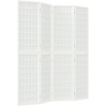 Dcoshop26 - paravent sparateur de pice cloison pliable 4 panneaux 160 x 170 cm bois de sapin blanc ...