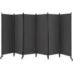 Paravent sparation pliant avec roulettes - cadre en mtal - idal pour maison, bureau, hpital, 335x172cm, ...