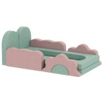 Parc b�b� 12 blocs mousse gym tapis - jeu int�rieur corduroy - grimper - construire - ramper vert - rose ...