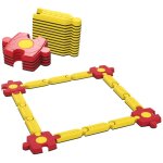 Parc b�b� d?�quilibre modulable - poutres flexibles en plastique - jaune et rouge - 165. 50x165. 50x7. ...