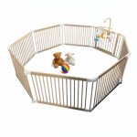 Parc pour bb relaxdays, parc flexible avec porte, 8 panneaux h x l : 61 x 84, 5 cm, aire de jeu scurise, ...