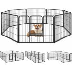 Parc pour chien 8 panneaux, enclos pliable pour chien en mtal avec porte verrouillable pour intrieur ...